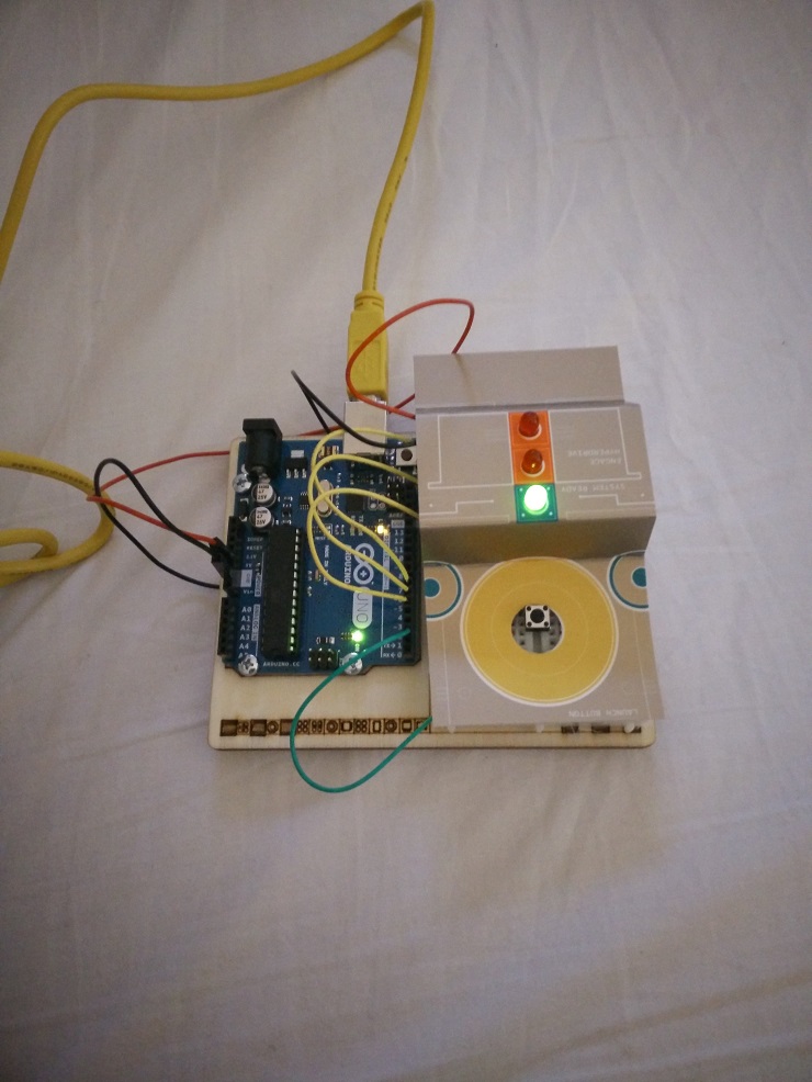 Three covered LEDs - push button switched off